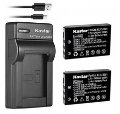 Kodak KLIC-5001 및 Easyshare P712 P850 P880 Z730 Z760 Z7590 DX6490 DX7440 DX7590 DX7630 Sanyo DB-L50 DMX-WH1 HD1010 FH11 HD2000 VPC-WH1 HD2000 HD1010 HD1000용 Kastar 배터리(X2) 및 슬림 USB 충전기