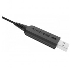 Koss CS300-USB 더블 엔드 온이어 통신 헤드셋, 소음 제거 일렉트릿 마이크, 유연한 붐 암, 유선 USB 플러그, 블랙