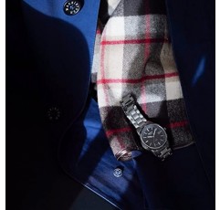 보치아 3643-04 남성용 아날로그 쿼츠 시계(티타늄 스트랩 포함), 실버/블랙, 브레이슬릿