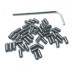 50pcs M3 x 6mm 304 스테인레스 스틸 기타 브리지 안장 높이 조정 나사 펜더 Stratocaster 텔레 캐스터 용 1.5mm 렌치, 세트 그럽 나사 육각 알렌 헤드 소켓 세트 나사 볼트