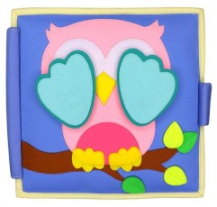 Jolly Designs Pastel Boy Owl - Montessori Quiet Book: 소근육 운동 기술 개발을 돕고 창의력과 상상력을 북돋아줍니다.