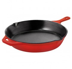 Utopia Kitchen 소테 프라이팬 - 셰프 팬, 미리 양념한 주철 프라이팬 - 12인치 프라이팬 - 실내 및 실외 사용을 위한 안전한 그릴 조리기구 - 주철 팬(빨간색)
