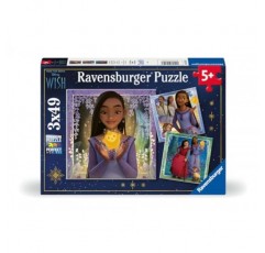 Ravensburger Disney Wish 어린이를 위한 3x49 조각 직소 퍼즐 - 모든 조각은 독특하고 조각이 완벽하게 맞습니다.
