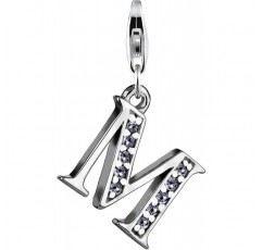 모든 표준 참 캐리어를 위한 925 스털링 실버 Nenalina 참 편지 M 펜던트 - 712713-019