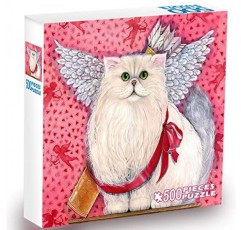 성인을 위한 퍼즐 500 조각 퍼즐 재미있는 퍼즐 동물 천사 고양이 퍼즐 벽걸이 장식 소녀를 위한 어린이 퍼즐 핑크 퍼즐 선물 ​​장난감 게임 19.68X19.68in…