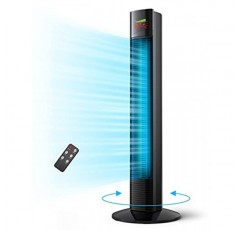 원격 제어 팬이 포함된 HERILIOS 타워 팬 저소음 90cm 바닥 팬 12시간 타이머 기둥 팬 65° 진동 실내 팬 9단계 속도 3가지 홈 오피스 모델