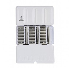 Schmincke - 18 x 5 ml 튜브용 HORADAM AQUARELL 빈 상자, 74 918 097, 혼합 팔레트가 있는 검은색 금속 상자, 18가지 HORADAM 튜브 색상으로 개별 사용