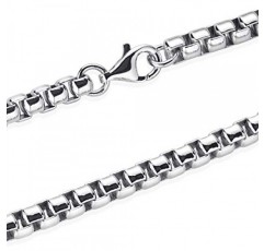 Materia SA-92 베네치아 체인 925 실버 남성용 팔찌 5 mm 팔찌 체인 솔리드 로듐 도금 19 20 21 22 23 cm