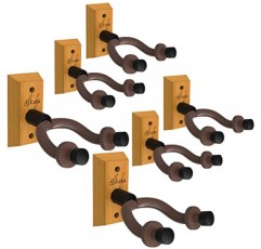 Ohuhu 기타 벽걸이 걸이: 나사가 있는 회전식 견목 기타 걸이 6팩 - 조절 가능한 스토퍼 우쿨렐레 베이스 일렉트릭 어쿠스틱 기타 밴조 만돌린-우드용 기타 마운트 후크 