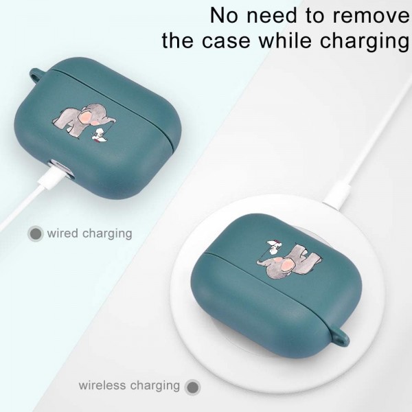열쇠 고리가있는 Airpods Pro 용 LuGeKe 케이스 Kawaii 귀여운 동물 소프트 충격 방지 보호 커버 소년 소녀 용 디자인이있는 멋진 충전 케이스 여성 남성 키즈 airpods pro cute ele