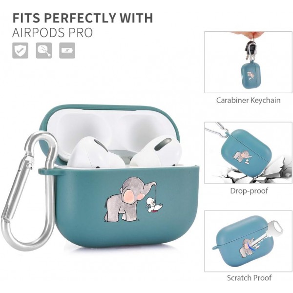 열쇠 고리가있는 Airpods Pro 용 LuGeKe 케이스 Kawaii 귀여운 동물 소프트 충격 방지 보호 커버 소년 소녀 용 디자인이있는 멋진 충전 케이스 여성 남성 키즈 airpods pro cute ele