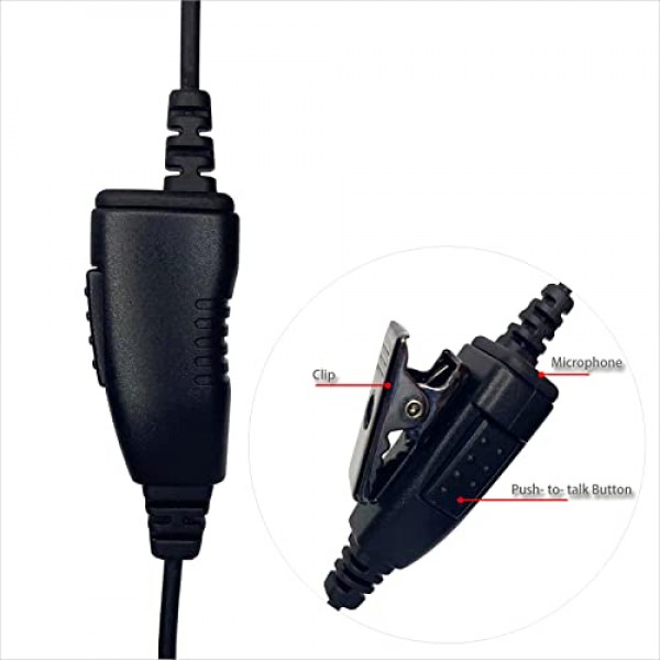 C 모양 유선 이어훅 이어폰 헤드셋 PTT 마이크 for Motorola CLP1010e CLP1040e CLPe446 CLP446e 라디오 MC-SK5017-M14