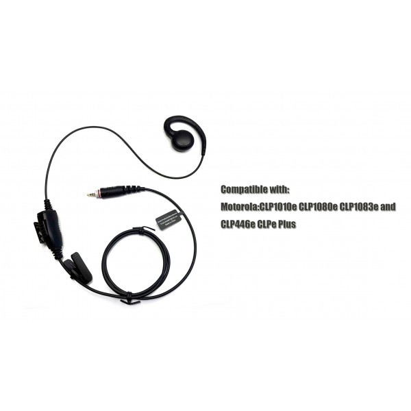 C 모양 유선 이어훅 이어폰 헤드셋 PTT 마이크 for Motorola CLP1010e CLP1040e CLPe446 CLP446e 라디오 MC-SK5017-M14