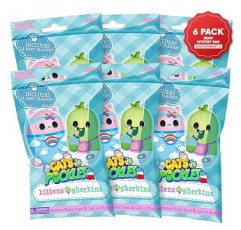 새끼 고양이 대 작은 오이 - 미스터리 가방 - 6팩 - 3인치 콩으로 가득 찬 질퍽한 봉제인형! 스타킹 속, 안절부절 장난감 또는 감각 장난감으로 수집하세요 - 어린이, 소