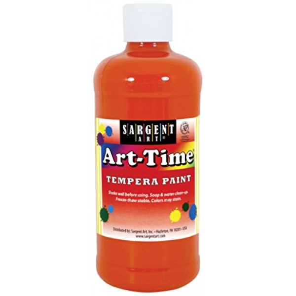 Sargent Art Art-Time Tempera 페인트, 오렌지, 16 온스.