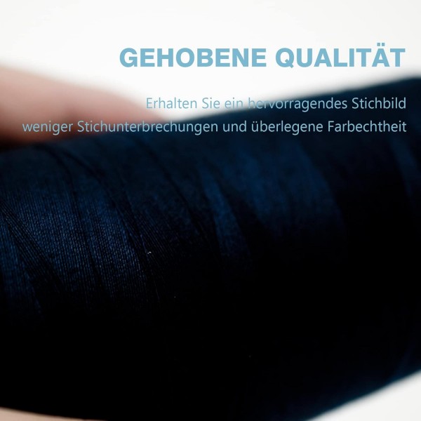 재봉사 오버록 실 100% 폴리에스터 블랙 재봉사 세트 재봉사 실 미싱 4호용 재봉사 찢어지지 않는 재봉틀 실 재봉실 오버록 실 40/2 각 2745m, 총 11000m