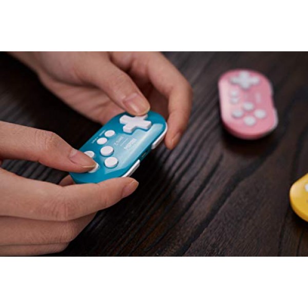 8Bitdo Zero 2 스위치용 미니 블루투스 게임패드 Windows Android MacOS Steam Raspberry Pi(청록색)