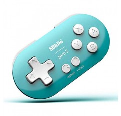 8Bitdo Zero 2 스위치용 미니 블루투스 게임패드 Windows Android MacOS Steam Raspberry Pi(청록색)