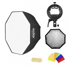 Godox SB-UE 31인치/80cm 우산 팔각형 소프트박스(S2 스피드라이트 브래킷 포함) Bowens 마운트 홀더 및 사진 촬영용 벌집 그리드 스튜디오 스트로브 플래시 스피드라이트 스