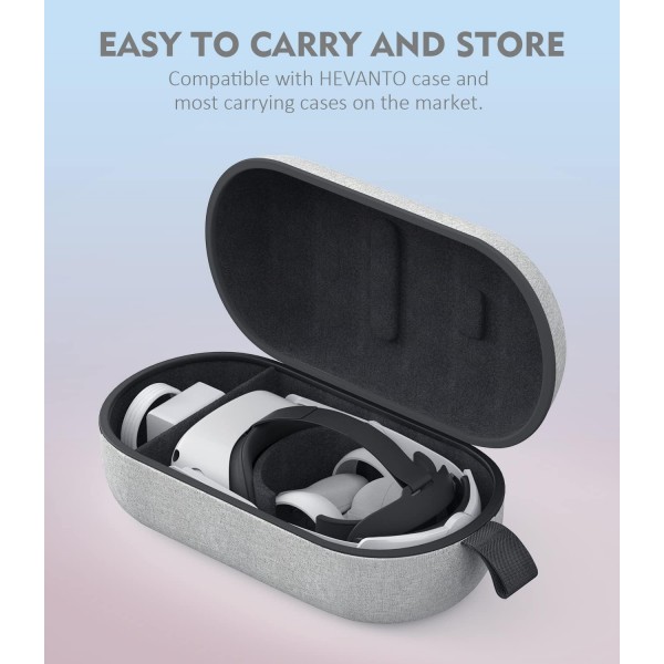 Quest 2용 Hevanto 업데이트된 헤드 스트랩, Quest 2용 조정 가능한 Elite 스트랩, Meta VR White의 게임 및 피트니스를 위한 가볍고 편안한 액세서리