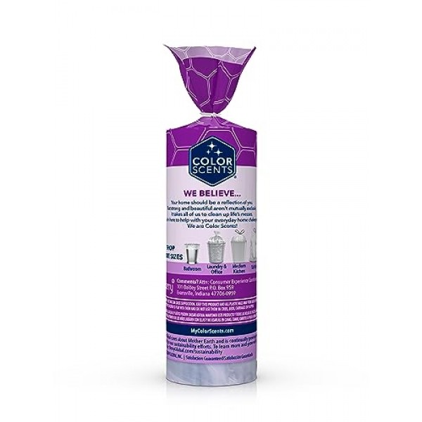 Color Scents 소형 쓰레기 봉투 - 4갤런, 80개 봉지(80개 1팩), 트위스트 타이 - 라벤더 향이 나는 라벤더 봉지(80개 1팩)
