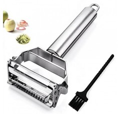 Julienne 필러 야채 필러 듀얼 블레이드 스테인레스 스틸 커터 슬라이서 (당근, 오이, 과일, 주방용 다기능 필러 용 청소 브러시 ​​포함)