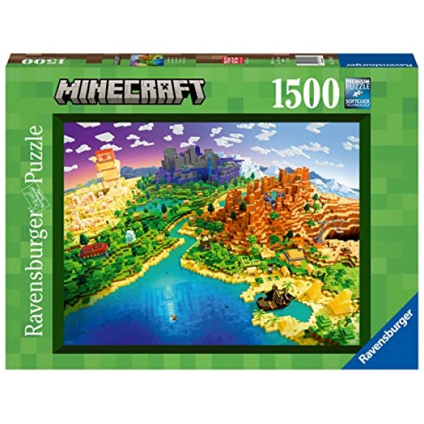 Ravensburger World of Minecraft 성인용 1500피스 직소 퍼즐 - 17189 - 모든 조각은 독특하며 소프트클릭 기술로 조각이 완벽하게 맞습니다.
