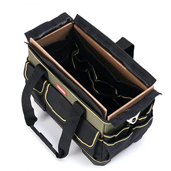 손잡이가 달린 공구 토트백, 공구 가방 정리함, 전동 공구 가방, HVAC 공구 가방, 공구 캐디, 전기기사용 공구 가방, 전기 및 유지보수 공구 가방(17인치)