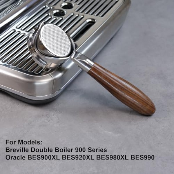 Breville 이중 보일러 Oracle과 호환되는 58mm Bottomless Portafilter, Oracle Touch 2 이어, 58mm 필터 바구니 용량 22g