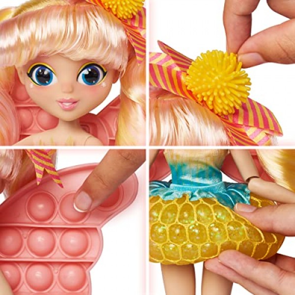 Sunny Days Entertainment Fidgie Friends Dandelion Wishes – 스트레스 볼 스커트가 있는 나비 날개 팝 | Fidgets가 있는 10.5인치 패션 인형 | 어린이를 위한 감각 장난감