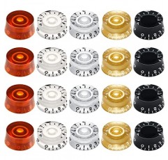 Nuanchu 20 조각 일렉트릭 기타 손잡이 탑 햇 볼륨 톤 조절 손잡이 기타 손잡이 속도 조절 손잡이 기타베이스 악기 부품 교체 용 빈티지 페달 조절 손잡이, 5 색