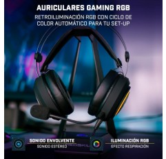 PC, 플레이스테이션 4, Xbox One 및 닌텐도 스위치와 호환되는 RGB 조명이 있는 Newskill Drakain 스테레오 게임용 헤드폰 - 블랙