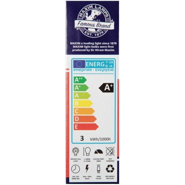 Maxim LED 양초 총검 캡(쿨 화이트) - 3watt(25watt)(팩 10), 25MLCBCCW5X10 팩 1 - 10개 카운트 전구 쿨 화이트