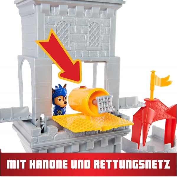 Paw Patrol, Rescue Knights Knight's Castle Headquarters, 추격전이 포함된 11피스 플레이 세트, 미니 드래곤 및 다양한 액세서리, 3세 이상 어린이용 장난감