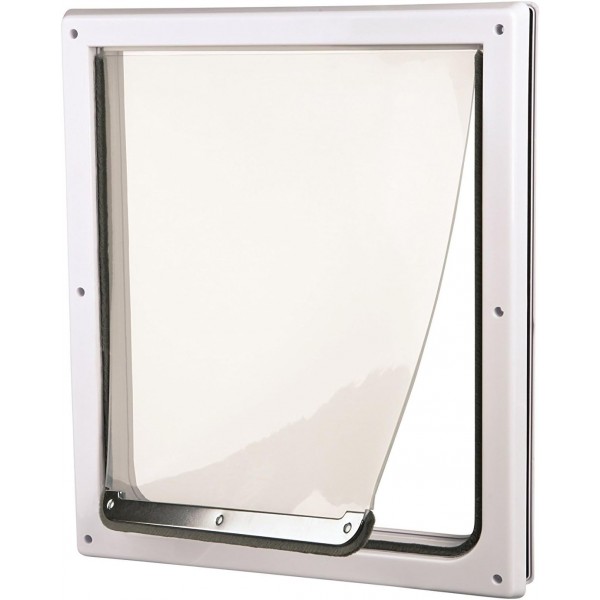 Trixie Pet Products 2-Way Locking Dog Door, 중대형견, 흰색, 중형 - 특대형