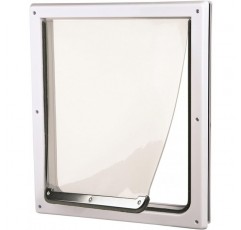 Trixie Pet Products 2-Way Locking Dog Door, 중대형견, 흰색, 중형 - 특대형