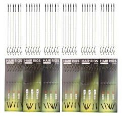 36pcs 잉어 낚시 후크 리더 Boilie Rigs 잉어 낚시 땋은 라인 낚시 후크 수제 잉어 리그 후크 크기 2 #4 #6 #