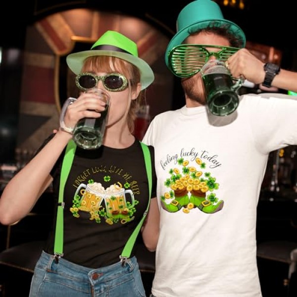 Loozykit 티셔츠 용 데칼에 아이언 빨 수있는 열전달 비닐 스티커 테마 아이언 패치 DIY 의류 가방 모자 베개 공예 장식 (성 패트릭의 날 24Pcs) 용 스티커에 아이언