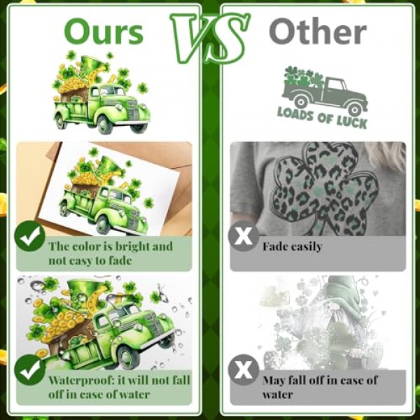 Loozykit 티셔츠 용 데칼에 아이언 빨 수있는 열전달 비닐 스티커 테마 아이언 패치 DIY 의류 가방 모자 베개 공예 장식 (성 패트릭의 날 24Pcs) 용 스티커에 아이언