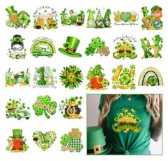 Loozykit 티셔츠 용 데칼에 아이언 빨 수있는 열전달 비닐 스티커 테마 아이언 패치 DIY 의류 가방 모자 베개 공예 장식 (성 패트릭의 날 24Pcs) 용 스티커에 아이언