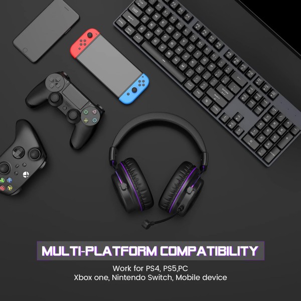 EKSA E900 PC 게임용 헤드셋(마이크 포함), 탈착식 소음 제거 마이크 및 스테레오 베이스 사운드, 3.5mm 잭 PS4 유선 게임용 헤드폰, PC, 노트북, Xbox One용 PS5 게이머 헤드폰, 