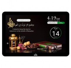 Masjidal Next Gen 14 Athan Clock Frame-Sync with local Masjid, Quran Dikhr Hadith 벽 이슬람 기도 시계 장식 Azan Adhan Clock Black 14 인치