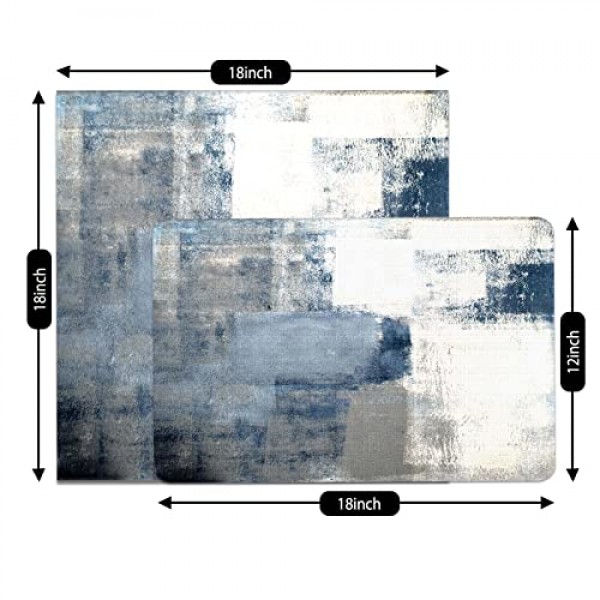 MCALK 파란색 플레이스매트 4개 및 천 냅킨 8개 세트, 현대 미술 플레이스매트, 가정 주방 장식용 추상 미술 페인팅 플레이스매트(플레이스매트 18