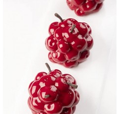 베이킹용 Dinara Kasko 미니 체리 실리콘 몰드. 케이크 또는 무스용 기하학적 3D 실리콘 몰드, 4개. 세계적으로 유명한 페이스트리 셰프 Dinara Kasko의 작품