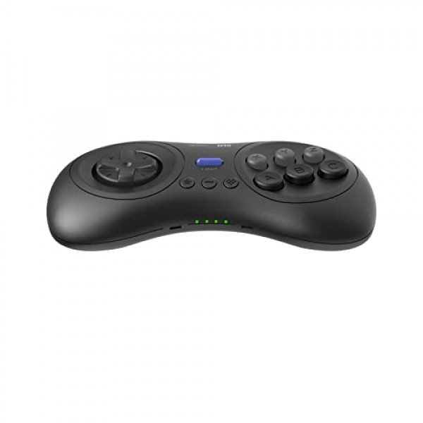 8Bitdo M30 무선 블루투스 컨트롤러 레트로 게임패드(스위치, PC Windows, MacOS, Android, Raspberry Pi, Sega Genesis 및 Sega Mega Drive 스타일 포함)(검은색)