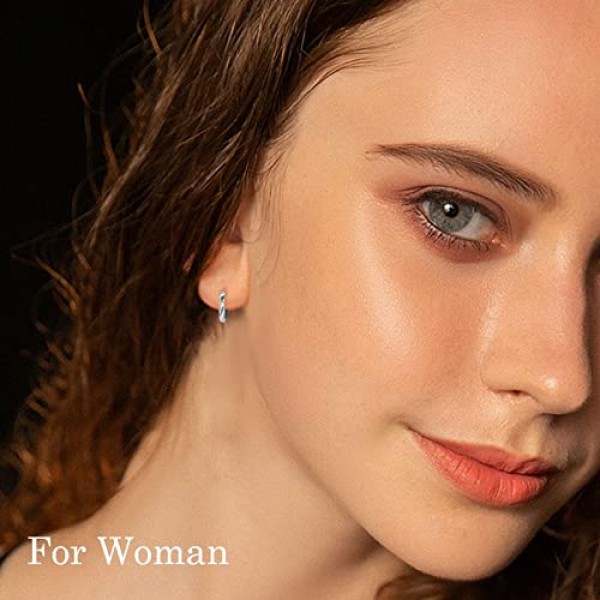 LOLIAS 4 쌍 14K 골드 도금 소형 후프 귀걸이 여성용 남성용 CZ Huggies 귀걸이 저자 극성 연골 소형 후프 귀걸이 피어싱 6 mm 8 mm 10 mm 12 mm