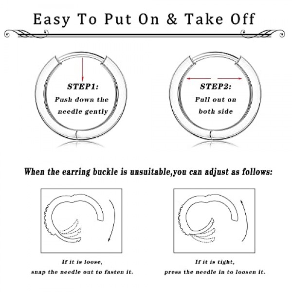 LOLIAS 4 쌍 14K 골드 도금 소형 후프 귀걸이 여성용 남성용 CZ Huggies 귀걸이 저자 극성 연골 소형 후프 귀걸이 피어싱 6 mm 8 mm 10 mm 12 mm