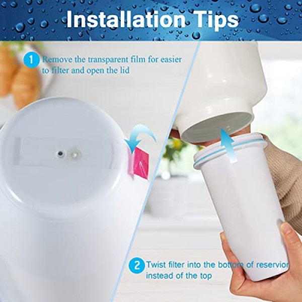 zeroliquid ZR-001, ZR-017, ZR-004 투수 및 디스펜서용 교체용 정수 필터, 0 TDS용 고급 6단계 여과 시스템, 납, 염소, 불화물, PFOA/PFOS 제거(2팩)