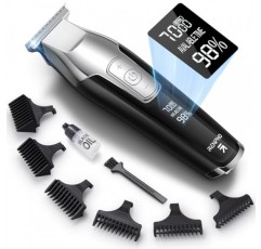 남성용 RENPHO 무선 이발기, LED 디스플레이가 있는 수염 트리머, 남성용 4단 이발기, 0.15mm 전문 이발사, 헤어 커팅 키트, 글로벌 여행용 100-240V