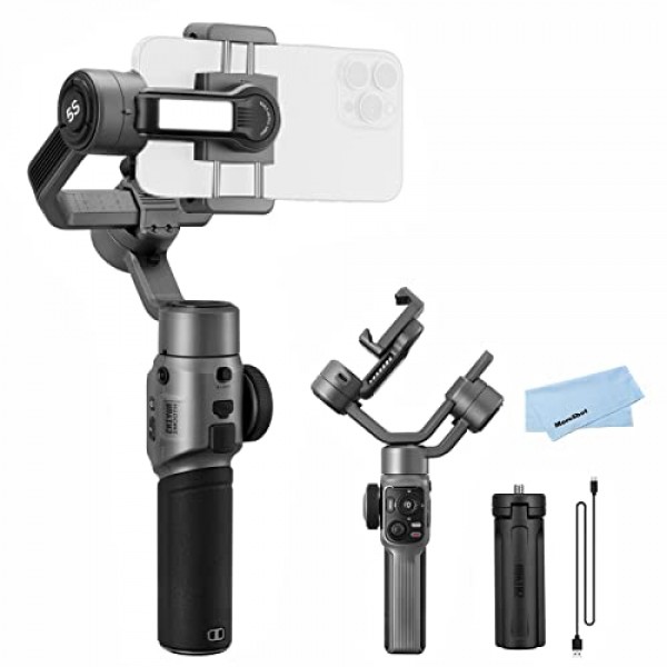 Zhiyun Smooth 5S 그레이 짐벌 안정기 for iPhone 14 13 12 11 SE XS XR X 8 Pro Max Plus 삼성 안드로이드 비디오 YouTube Tiktok Vlogging, Zhiyun Smooth 5 Phone Gimbal 업그레이드 버전